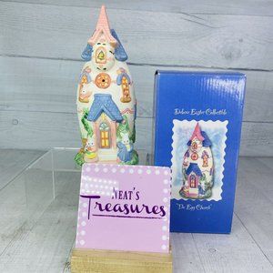 1995 Hopalong Hollow Easter Collection THE EGG CHURCH 8" T Porcelain Bunny House